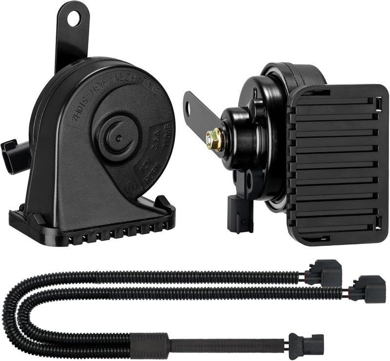 banhao Car Horn Compatible with Ford/GMC/Chevrolet/Ram/Tesla 12V 130dB Loud Dual-Tone Snail Horns for Ford with 1 to 2 Plug Wiring Harness - Image 1